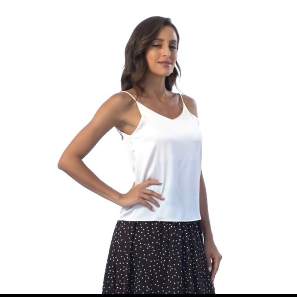 Silky White Cami Top